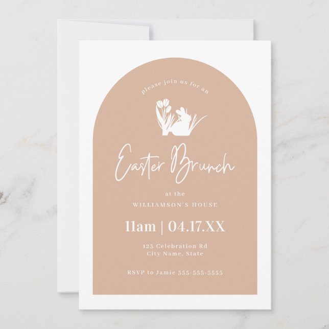 Blush Silhouette Arch Easter Brunch  Invitation (Front)