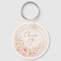 Blush Silk Garden Floral Keychain editable
