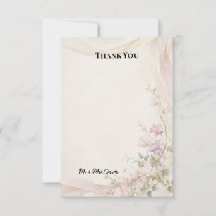 Blush Silk Sweet Pea Wedding Thank You Card