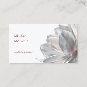 Blush Silver Magnolia White Business Card