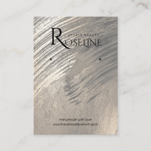 Blush Silver watercolor Logo Earring Display Business Card