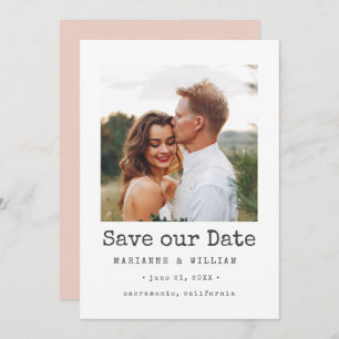 BLUSH  Simple SQUARE Photo wedding save the date