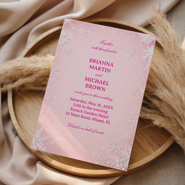Blush Snowflake Winter Dreamscape Elegance Invitation (Creator Uploaded)