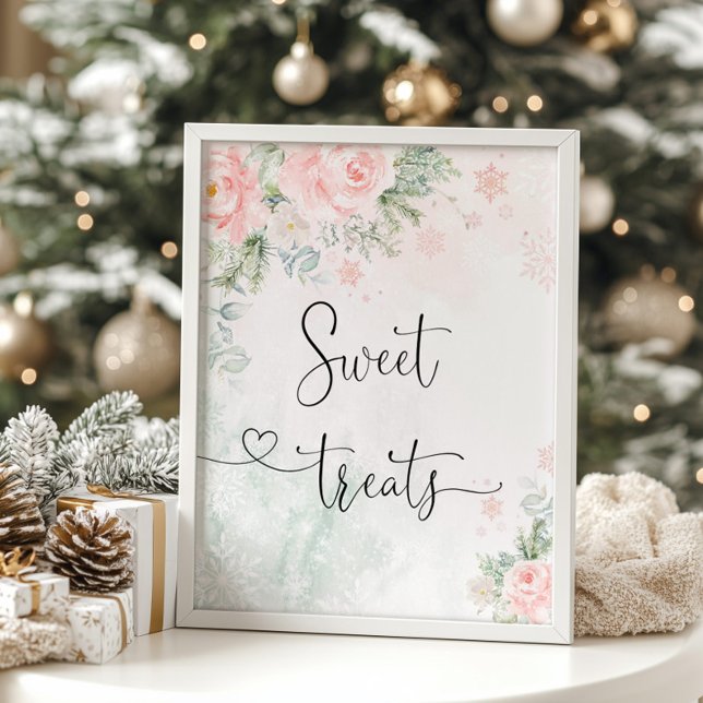 Blush snowflakes sweet treats poster (Creator Uploaded)