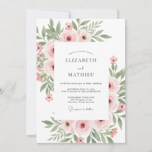 Blush Soft Bloom Wedding Invitation