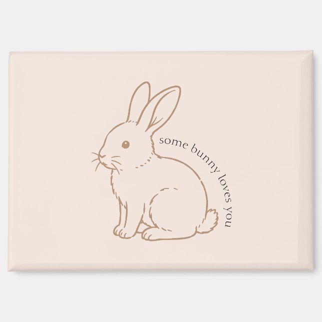Blush Some Bunny Loves You Sketch Magnet (Front)