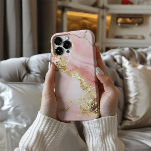 Blush Sovereign – Pink & Gold Marble Phone Case