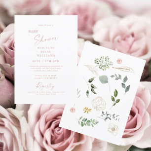 Blush Springing onto the Scene Baby Shower Invitation