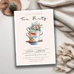 Blush Stacked Cups Couples Shower Tea Party Invite<br><div class="desc">For any further customisation or any other matching items,  please feel free to contact me at yellowfebstudio@gmail.com</div>