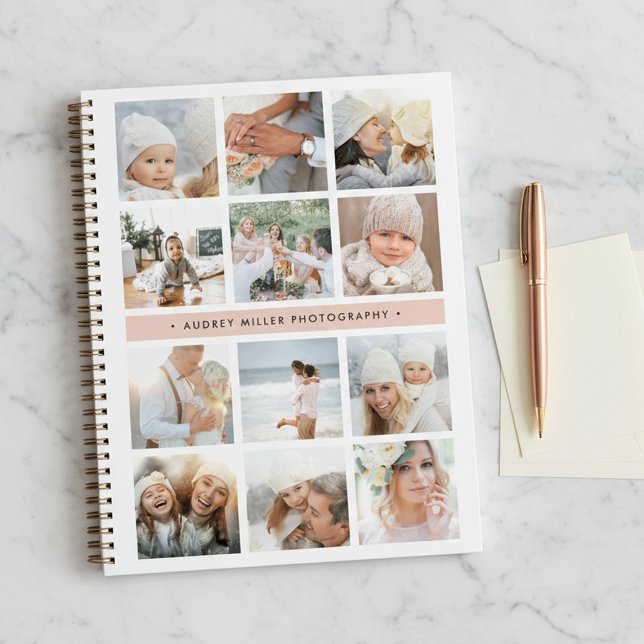 Blush Stripe Photo Collage Notebook (Creator Uploaded)