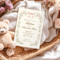 Blush Striped Bow Floral Baptism