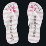 Blush Stripes Anchor Year the new Mrs Honeymoon Jandals<br><div class="desc">Blush Stripes Anchor Year the new Mrs Honeymoon Flip Flops.</div>
