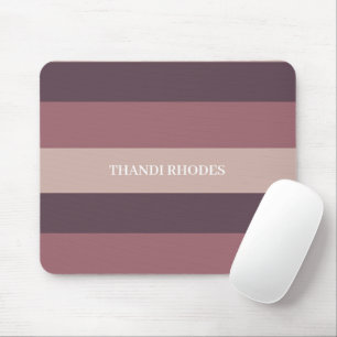 Blush stripes colour palette monogram mouse pad
