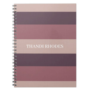 Blush stripes colour palette monogram notebook