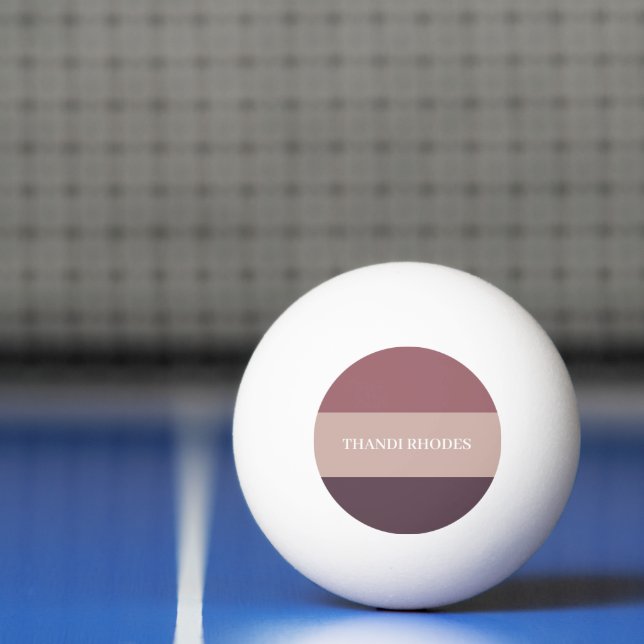 Blush stripes colour palette monogram ping pong ball (Net)