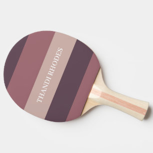 Blush stripes colour palette monogram ping pong paddle