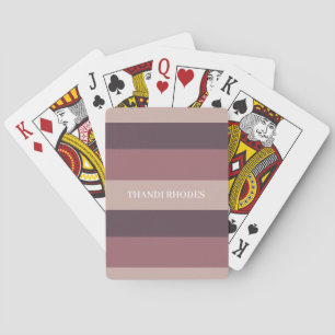 Blush stripes colour palette monogram playing cards
