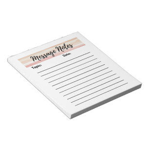 Blush Stripes Message Notes Notepad