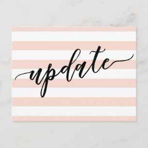 Blush Stripes Postponed Wedding Update Notice Postcard
