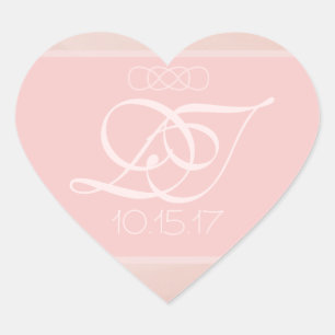 Blush Strokes Heart Envelope Stickers