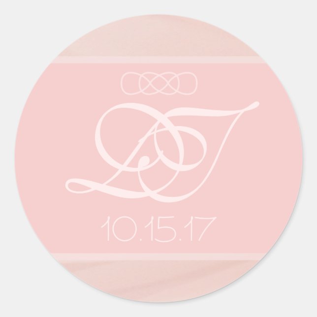 Blush Strokes Round Envelope Stickers (Front)