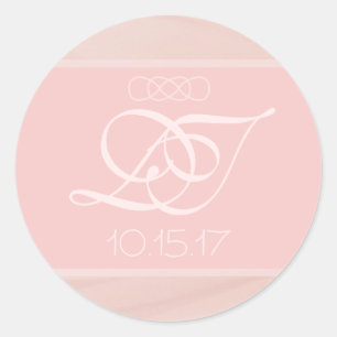 Blush Strokes Round Envelope Stickers
