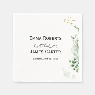 Blush Succulent Greenery Wedding Napkins