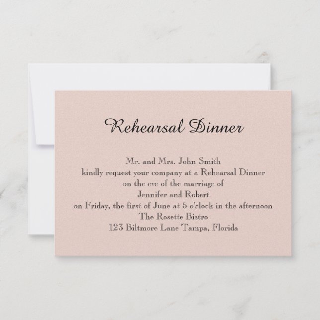 Blush Succulent Wedding Rehearsal Invitation (Front)