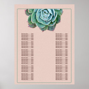 Blush Succulent Wedding Seating chart