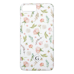 Blush Summer Floral Pattern   Monogram Case-Mate iPhone Case