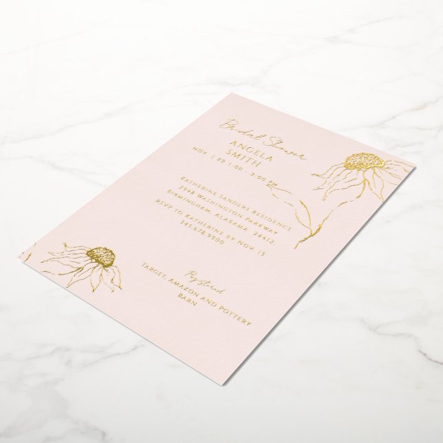Blush Sunflower Bridal Shower Gold (Rotated)