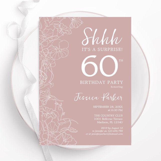 Blush Surprise 60th Birthday Invitation (Creator Uploaded)