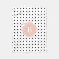 Blush Swiss Dots | Monogram Fleece Blanket