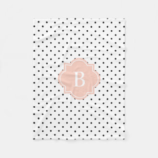 Blush Swiss Dots | Monogram Fleece Blanket