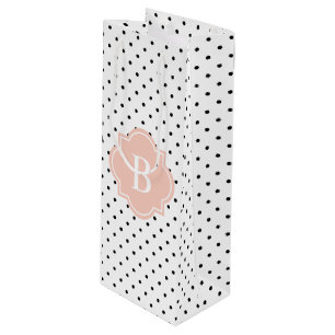 Blush Swiss Dots Wine Gift Bag