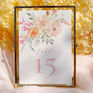 Blush Teal Baby in Bloom Baby Shower Table Number