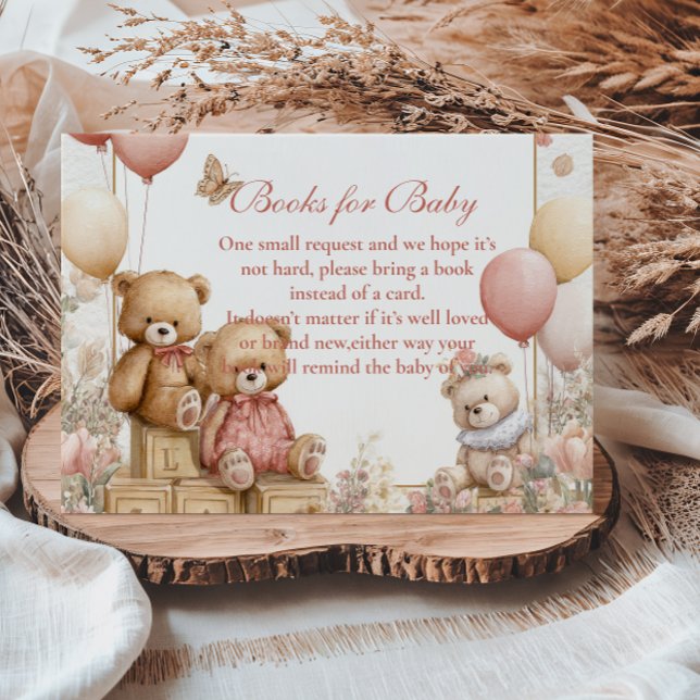 Blush Teddy Bear Books for Baby  Enclosure Card (Creator Uploaded)