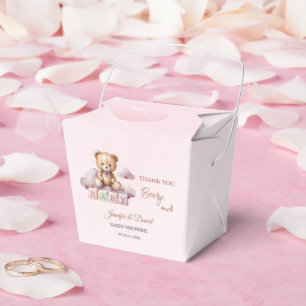 Blush Teddy Stars Pink Baby Girl Favour Box