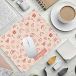 Blush | Terracotta Boho Heart Themed Pattern Name  Mouse Pad<br><div class="desc">Shades of blush and terracotta abound in this boho heart-themed pattern design.  Simply add name and you are all set.  This design is great for birthdays,  bridal favors,  friends,  Valentine's Day,  and just because!  Composite pattern design by Holiday Hearts Designs.</div>