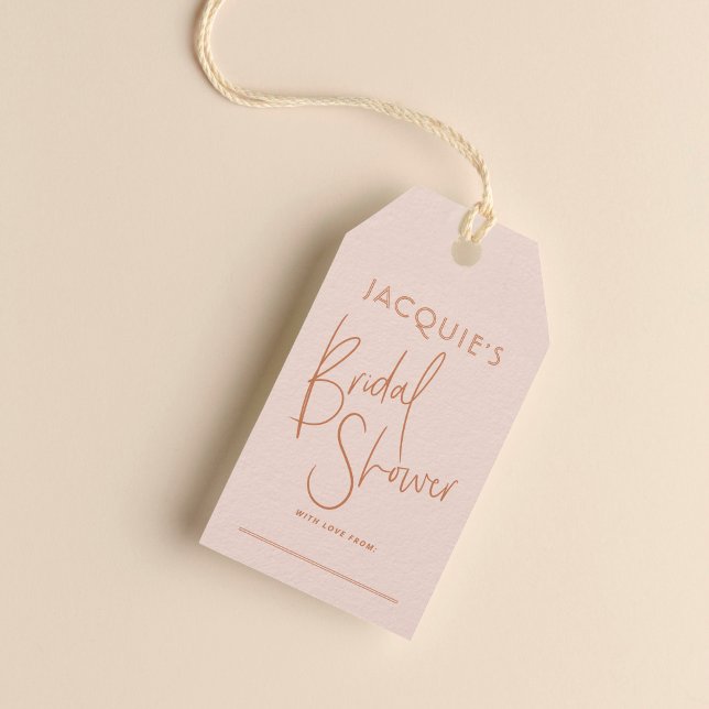 Blush & Terracotta Bridal Shower Gift Tag (Gift Tag Mock-up)
