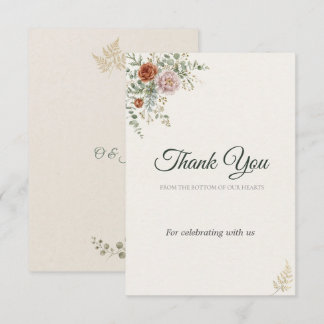 Blush Terracotta Eucalyptus Thank You Card