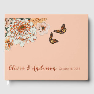 Blush Terracotta Floral Autumn Wedding  Guest Book