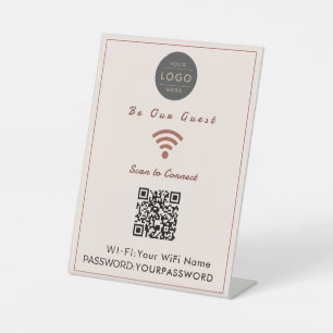 Blush Terracotta QR Code WiFi Sign