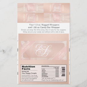 Blush Theme Candy Bar and Nugget Wrappers