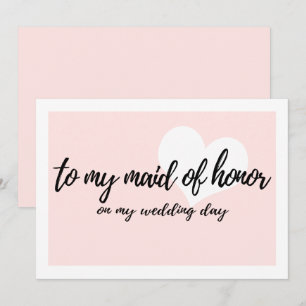 Blush To my maid of honour on my wedding day Invitation