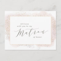 BLUSH TOUCH MATRON OF HONOR POSTCARD.