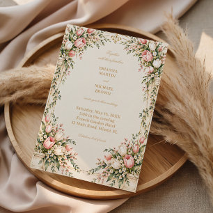 Blush Tulip Garden Vintage Elegance Invitation