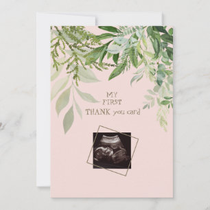 Blush Ultrasound Girl Funny Baby Shower Thank You Card