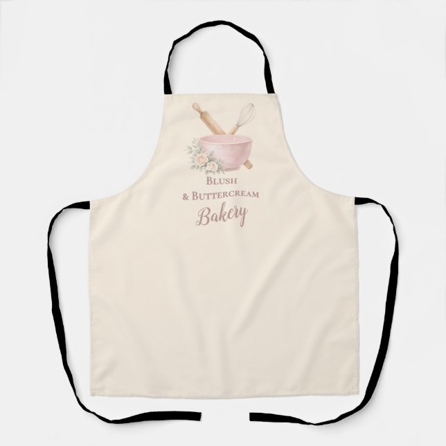Blush Vintage Patisserie Bakery Business Apron (Front)