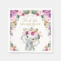 Blush Violet Tropical Jungle Elephant Wild One